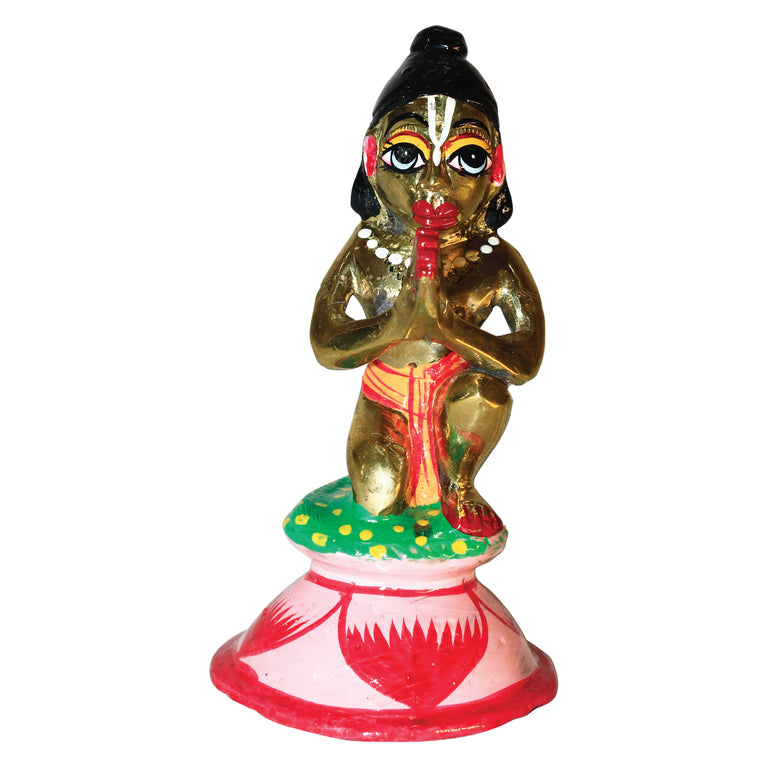 Rangkala Sankatmochan Lord Hanuman Carrying Mountain Statue 6 Inch (Brass)