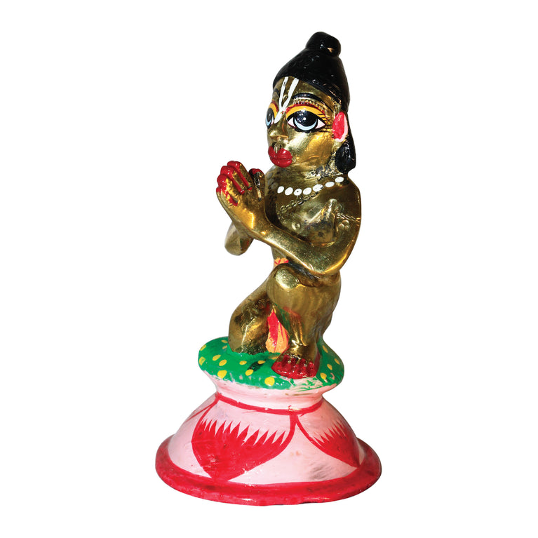 Rangkala Sankatmochan Lord Hanuman Carrying Mountain Statue 6 Inch (Brass)