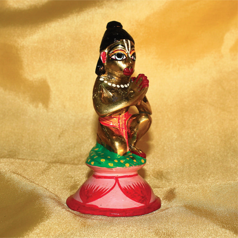 Rangkala Sankatmochan Lord Hanuman Carrying Mountain Statue 6 Inch (Brass)