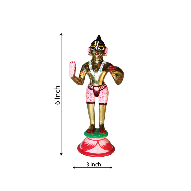 Rangkala Astadhatu Mix Brass Made Shri Kishori Radha Rani/Single Golden Shri Kishori Radha Rani Puja Idol