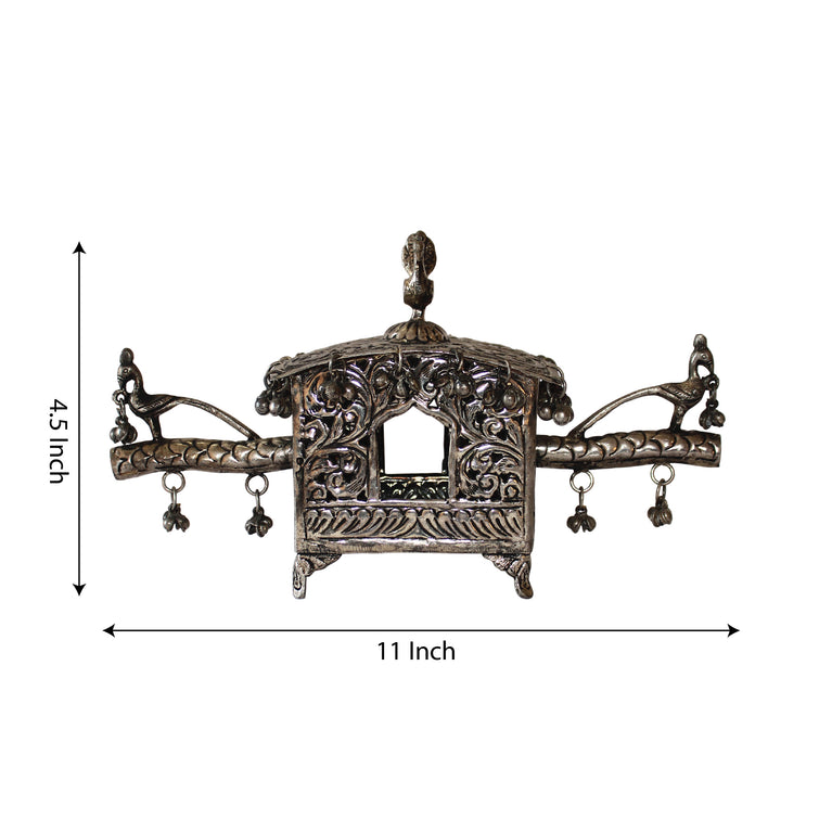 Rangkala Metal Dulhaan Doli Showpiece (14 cm x 26 cm x 5 cm, Silver)