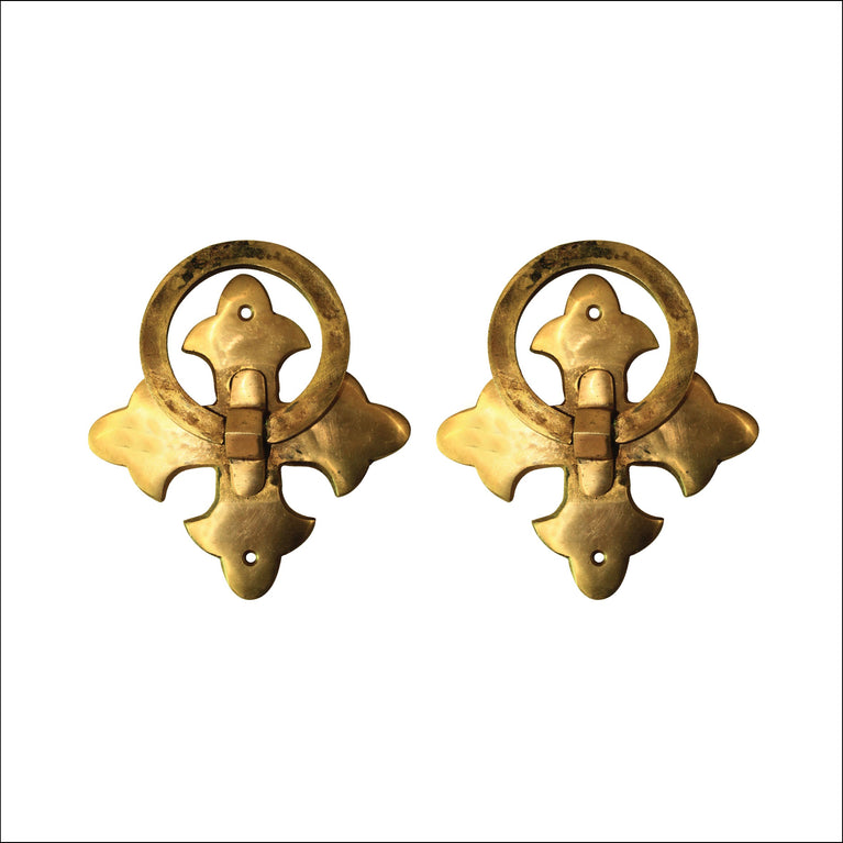 Roman Design Brass Door Knocker; Standard, Antique Brown, Pack of 2