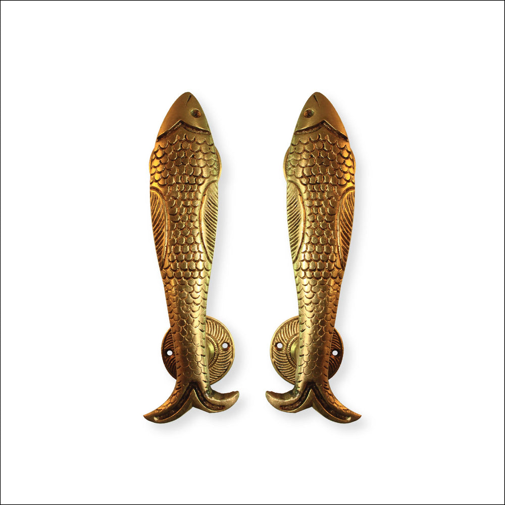 Brass Collection Door Handle Of Fish Brass Door Handle