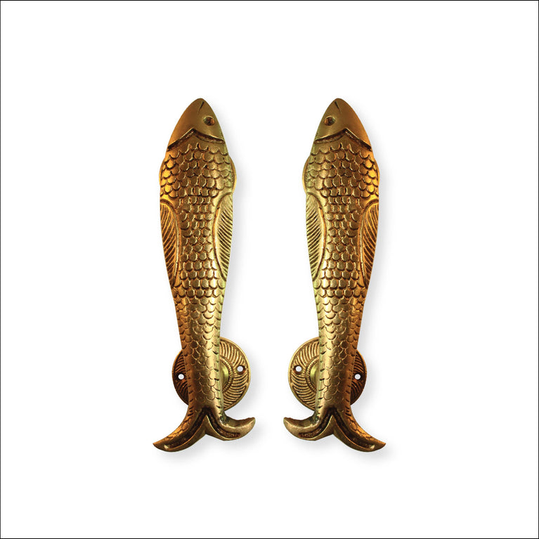 Brass Collection Door Handle Of Fish Brass Door Handle