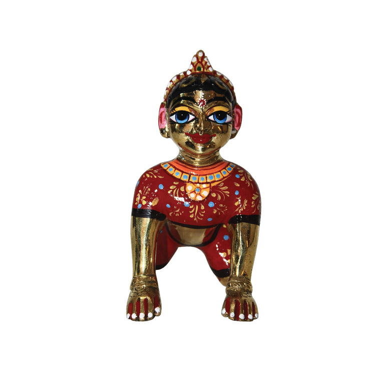 Radharani Baal Roop Idol Ashtadhatu Brass Idol (Full Body Makeup) ( 5 Incl )