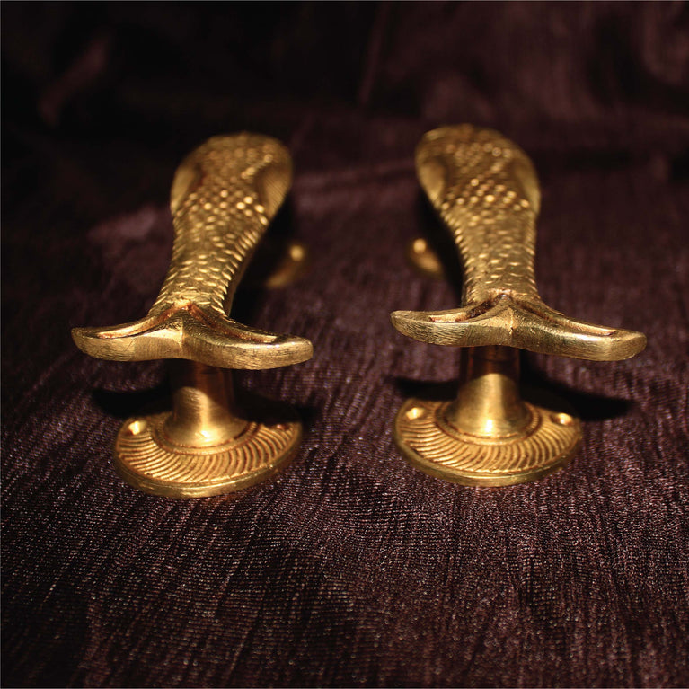 Brass Collection Door Handle Of Fish Brass Door Handle