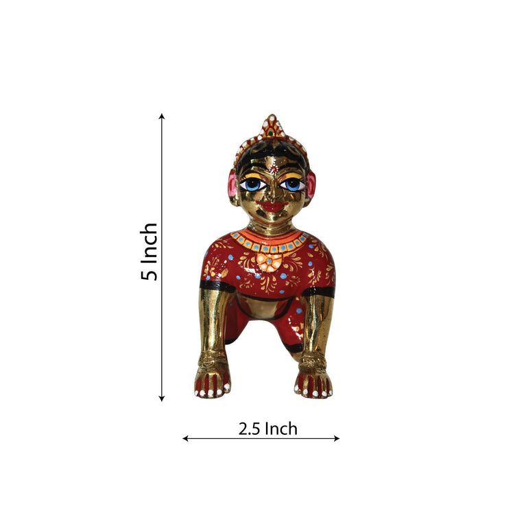 Radharani Baal Roop Idol Ashtadhatu Brass Idol (Full Body Makeup) ( 5 Incl )