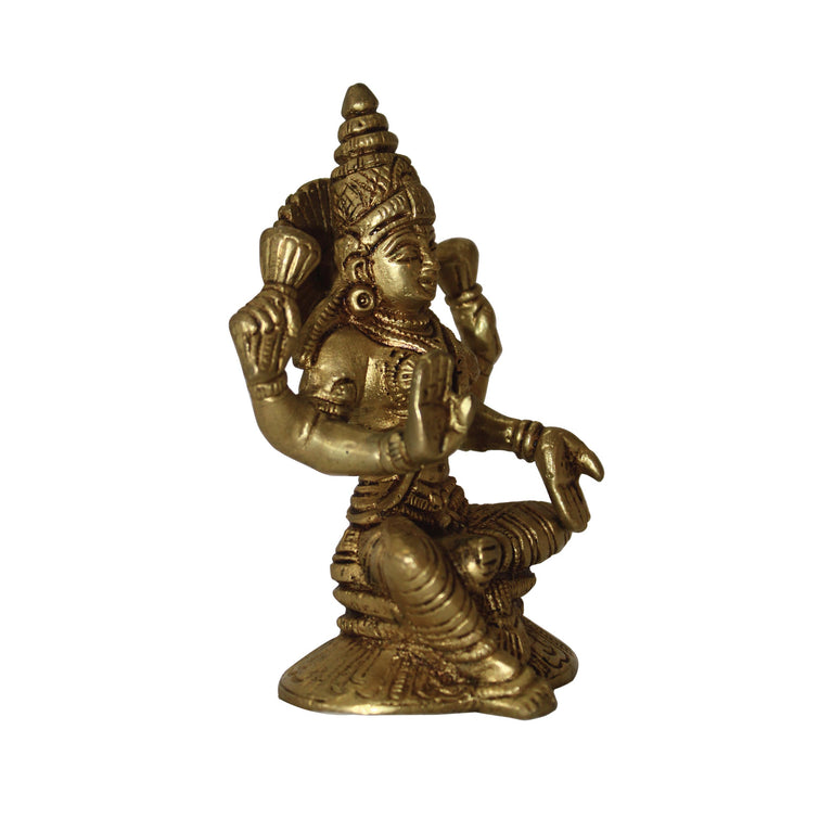 Goddess Lakshmi Premium Brass Statue in Antique Finish By Rangkala ( 4.5 Inch )