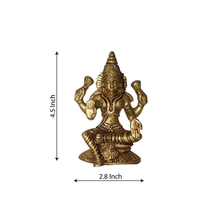 Goddess Lakshmi Premium Brass Statue in Antique Finish By Rangkala ( 4.5 Inch )