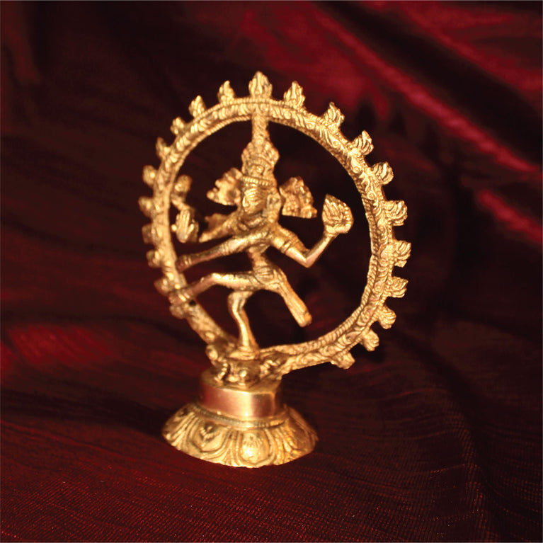 Exotic India Brass Nataraja Statue - 5.5 Cm X 4.5 Cm X 2 Cm, Multicolor