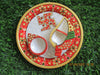 Handcrafted Meenakari Work Pooja Thali With 1 Chopra, 1 Diya